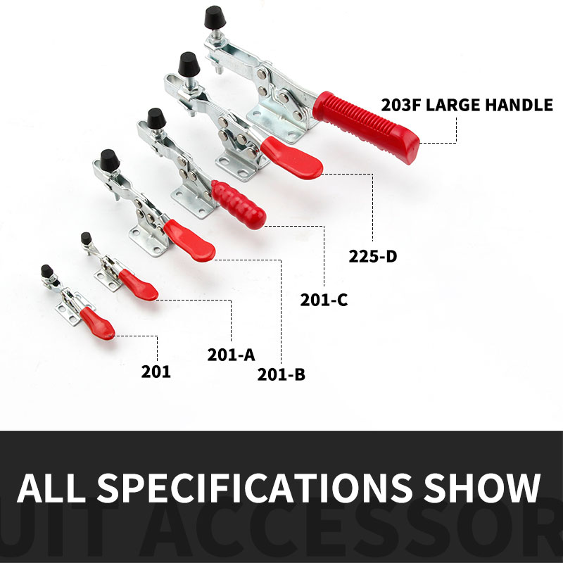 Abrazadera de palanca Horizontal para fijar en forma de U, 1 Uds., 100kg, 200kg, 225kg, clip rápido, herramienta de mano, 201, 201A, 201B, 201C, 203F, 225D