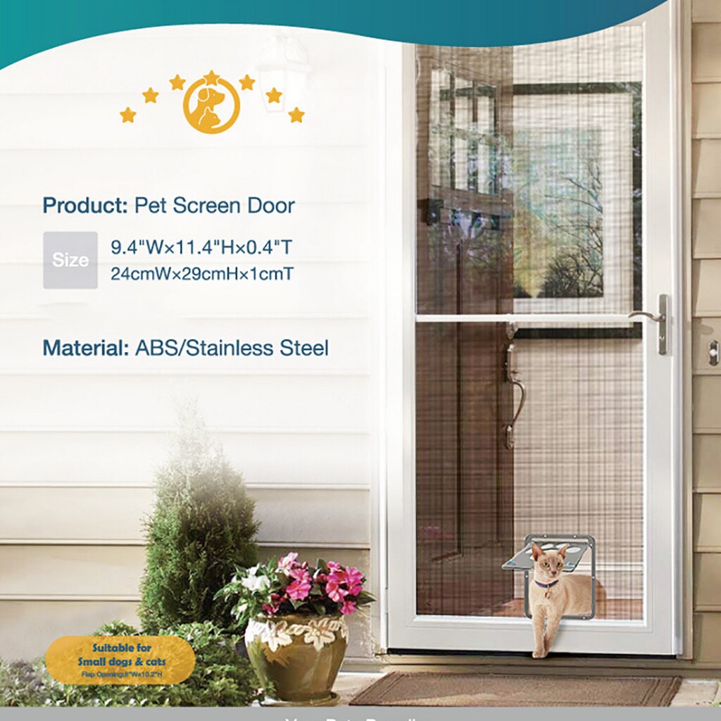 Zamykane drzwi dla psa, kota, kociaka, klapa zabezpieczająca, nylonowa siatka, śchłopak stopy zwierzęcia, bramka dla psa, małe zwierzę, kot, placki, artykuły dla zwierząt