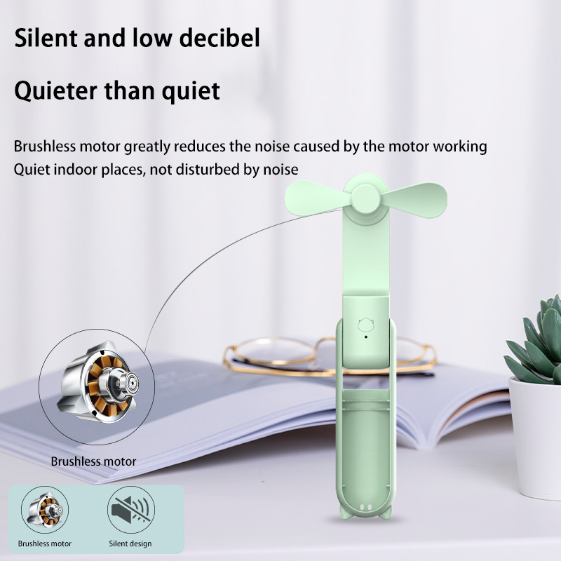 Mini Handheld Fan Small Pocket Fan USB Rechargeable Battery Fan Folding Cooling Hand Fan Mini USB Fan With Power Bank