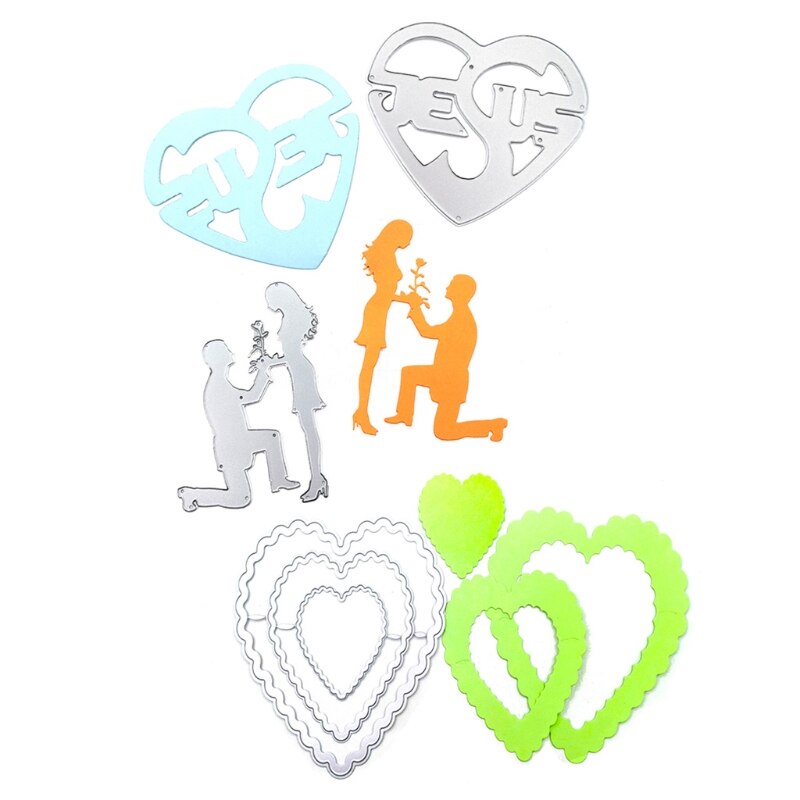 3PCS Cutting Dies Heart Cutting Dies Love Heart Embossing Stencils Templates for Scrapbooking,Valentine's Day Craft