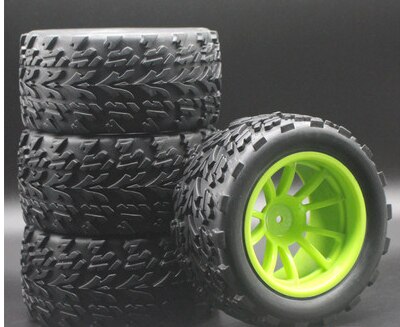 4pcs 1/10 Truck Bigfoot Tire Monster Bigfoot Truck Tire 115mm Diameter Hsp 94111 94108: Light Green