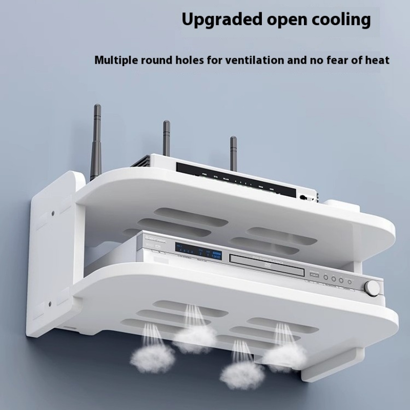Router storage rack, wall mounted, guest TV set-top box, bedroom WiFi storage box rack, non perforated wall mounted