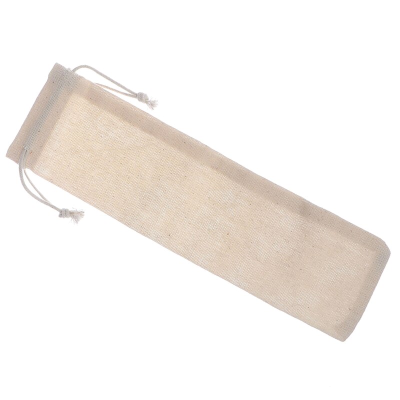 Genanvendelige linned tøj snoreposer pose lommer spisepinde ske let service taske bærbare metal halm poser 250*70 mm