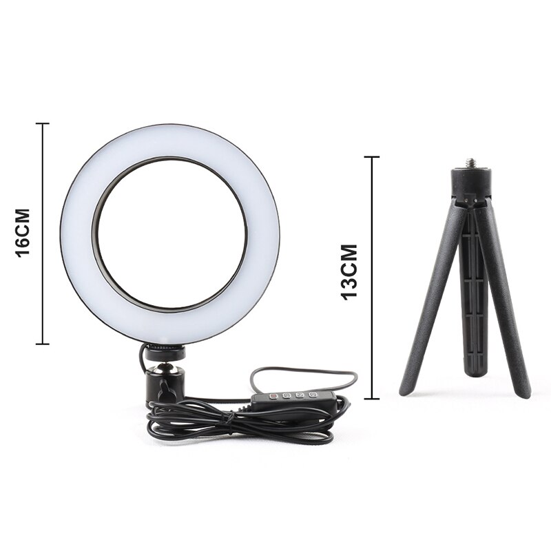 6in/10in Ringlight Dimmbare Luces LED Selfie Video Foto Make-Up Licht Ring Mit Stativ Für Kamera Foto Fotografie lampe: 6 inch set