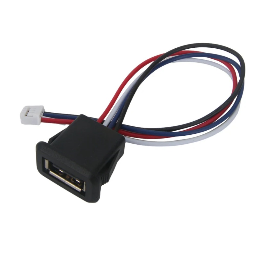 Conector de puerto de carga hembra USB 2,0 de 2/4 cables, conector de puerto de carga de 2 pines y 4 pines con Cable PH2.0, terminales eléctricos, enchufe de cargador USB