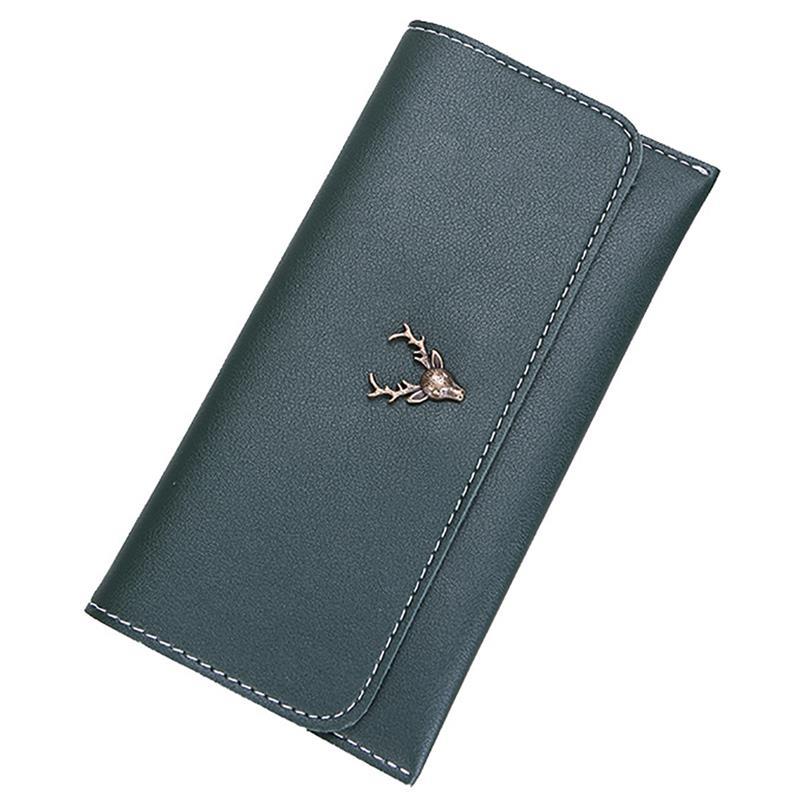 Wysokiej jakości PU skórzany portfel damski moda na co dzień przycisk monety portfel z saszetką na karty portfel sprzęgła kiesa wystrój łosia torba nowy przyjeżdża: zielony