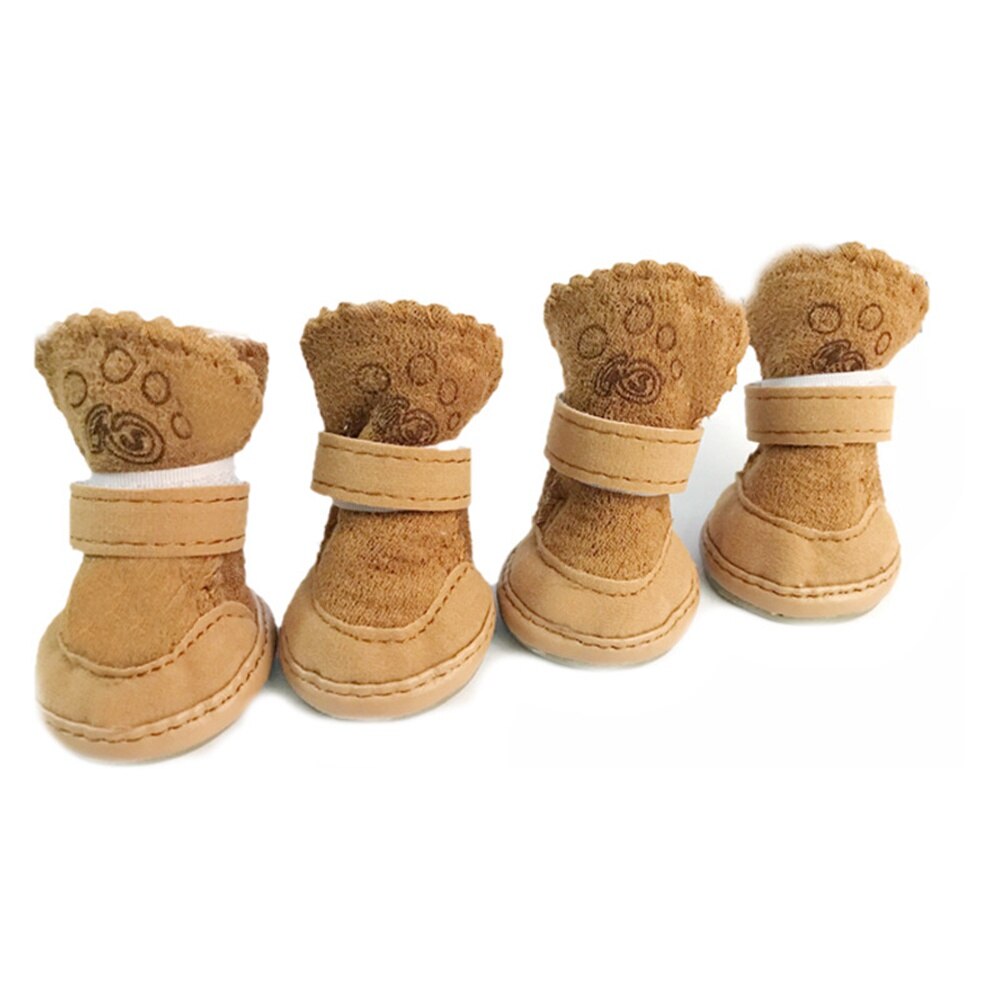 S-XXL Winter Warm Schoenen voor Honden 4 stks/set Leuke Hond Laarzen Sneeuw Wandelschoenen Katoen Blend Puppy Sneakers Dierbenodigdheden