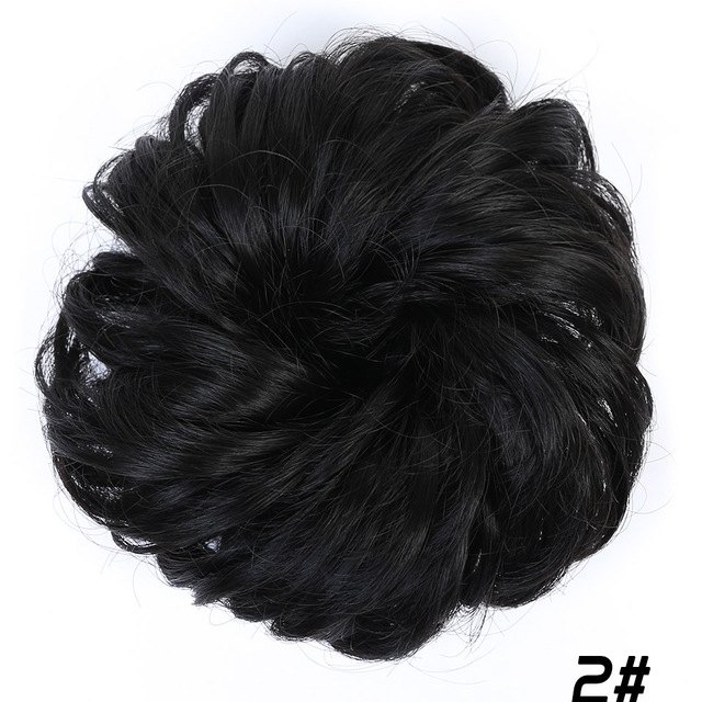 Manwei rodet chignons rodet bolle hestehaler modstand scrunchie wrap hår reb gummibånd hår extensions til kvinder sort brun: T1b/613