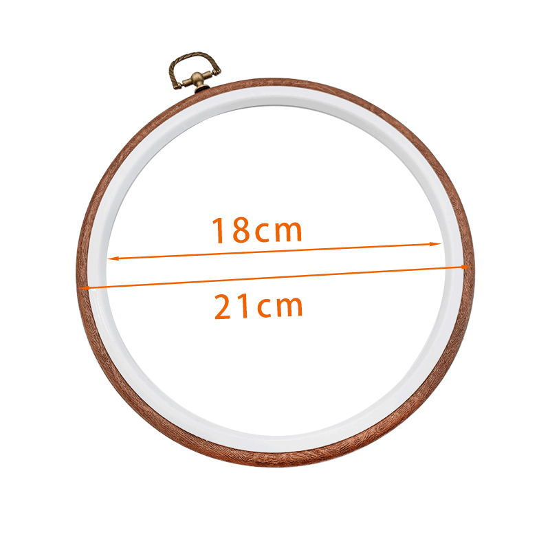 LMDZ Embroidery Circle Wood Hoop Circle Round Plastic DIY Art Craft Cross Stith Sewing Needwork Tools Flower Wreath Home Decor: Round 21cm