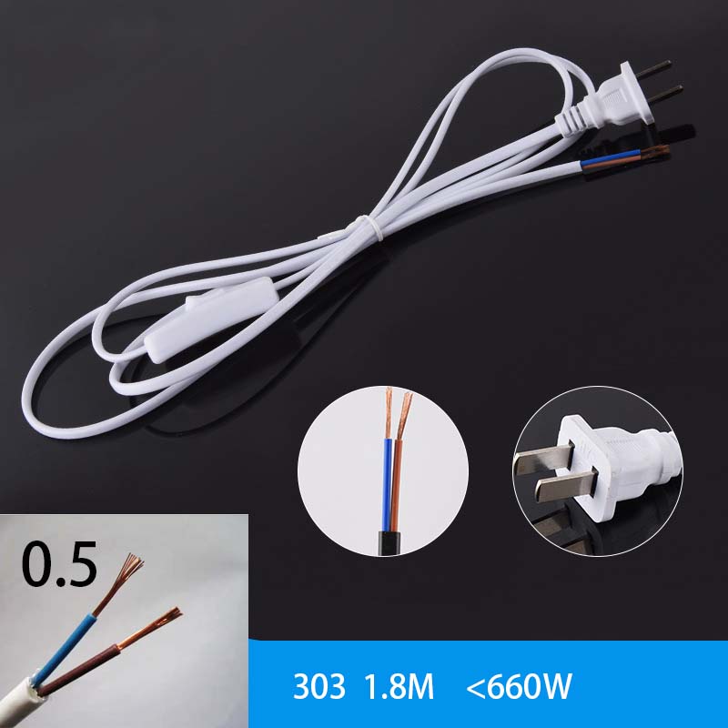 AC85-265V 660W 1,8 m 3m 5m Cable eléctrico interruptor de lámpara Cable de alimentación estándar internacional con enchufe de interruptor Cable de cobre