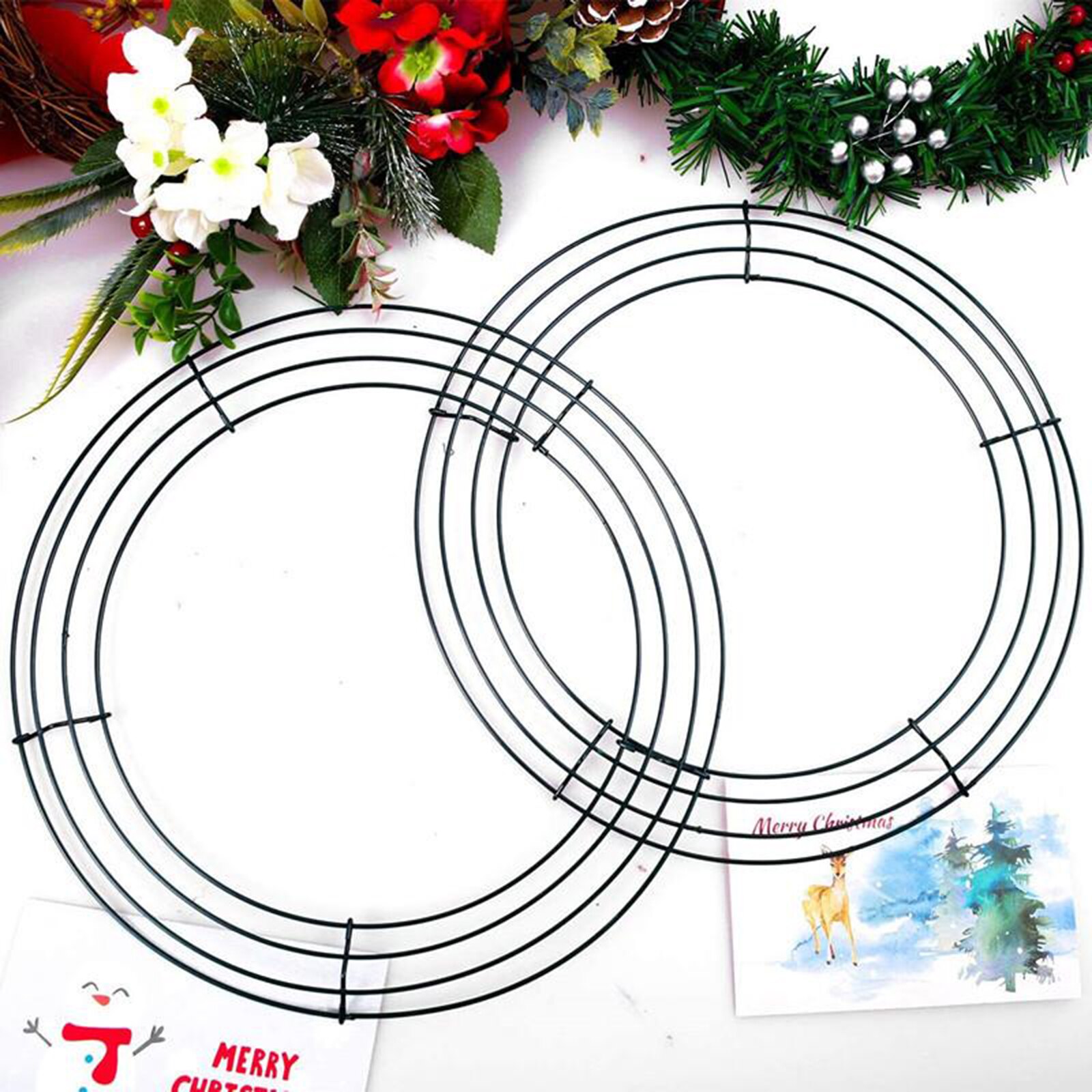 Metal Round Wire Wreath Frame Floral Arrangement Craft DIY Thanksgiving