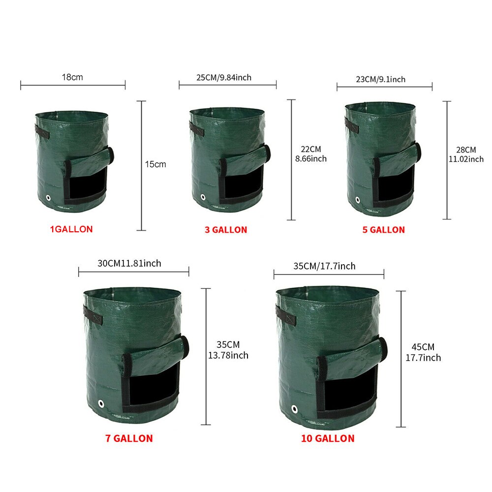 5Pcs/Pack PE Potato Grow Container Bag DIY Planter Vegetable Gardening Thicken Vegetable Pot Planting Grow Bag Garden Tool
