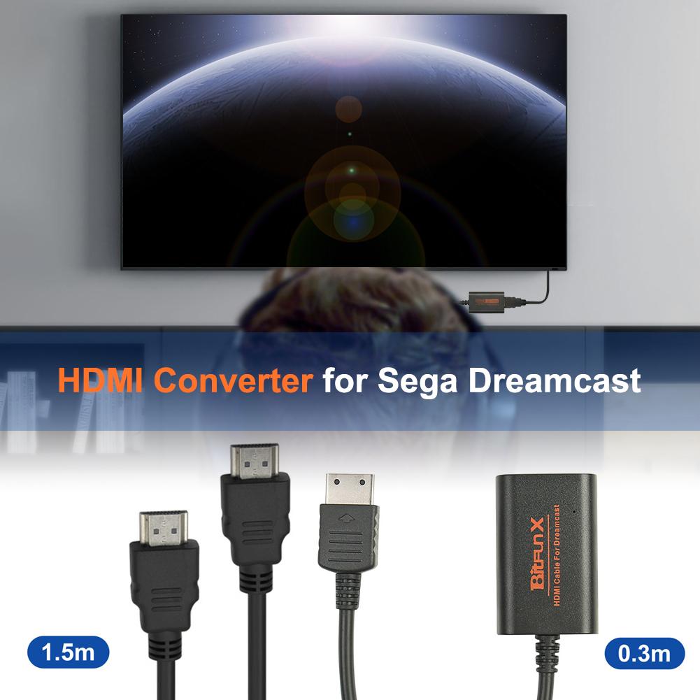 Le plus récent adaptateur HDMI pour les Consoles Sega Dreamcast Dreamcast câble HDMI/hd-link câble de convertisseur HD pour la Machine de jeu Sega Dreamcast