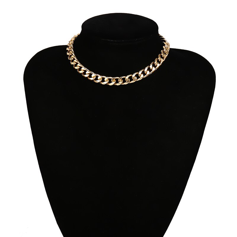 SHIXIN Link Kette Choker Halsketten Für Frauen Gold Einfache Kurze Halskette Weibliche Kragen Kette Dekoration auf Hals Schmuck: Default Title