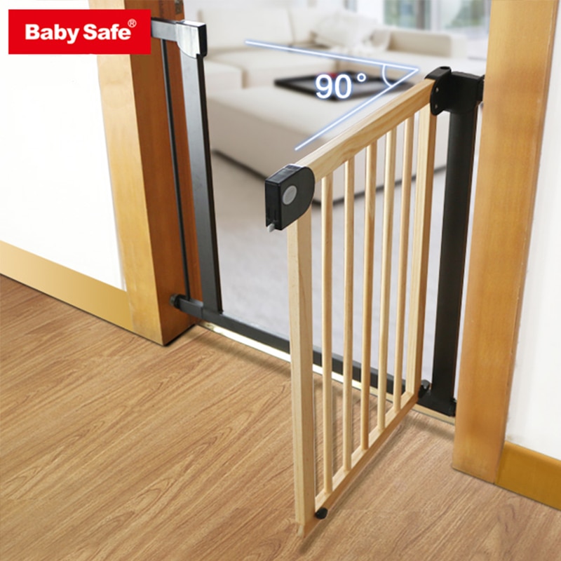 Solid wood stair gate Door Stop 76-83cm Child Solid Wood Gate Baby Balcony Pet Dog Isolation