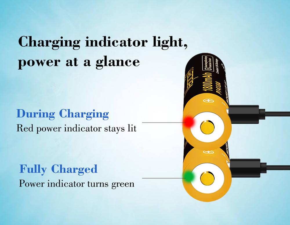 Vapcell Original 14500 AA 1.5V 1800mah battery button top USB Rechargeable li ion Batteries for flashlight tools