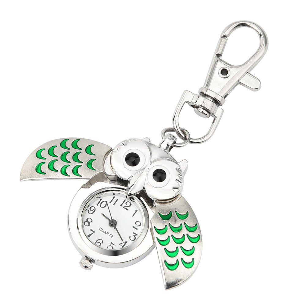 Petites montres à gousset, horloge rétro à quartz, magnifique porte-clés de dessin animé mignon, montre de poche hibou, relogio feminino saat watch *a: Gn