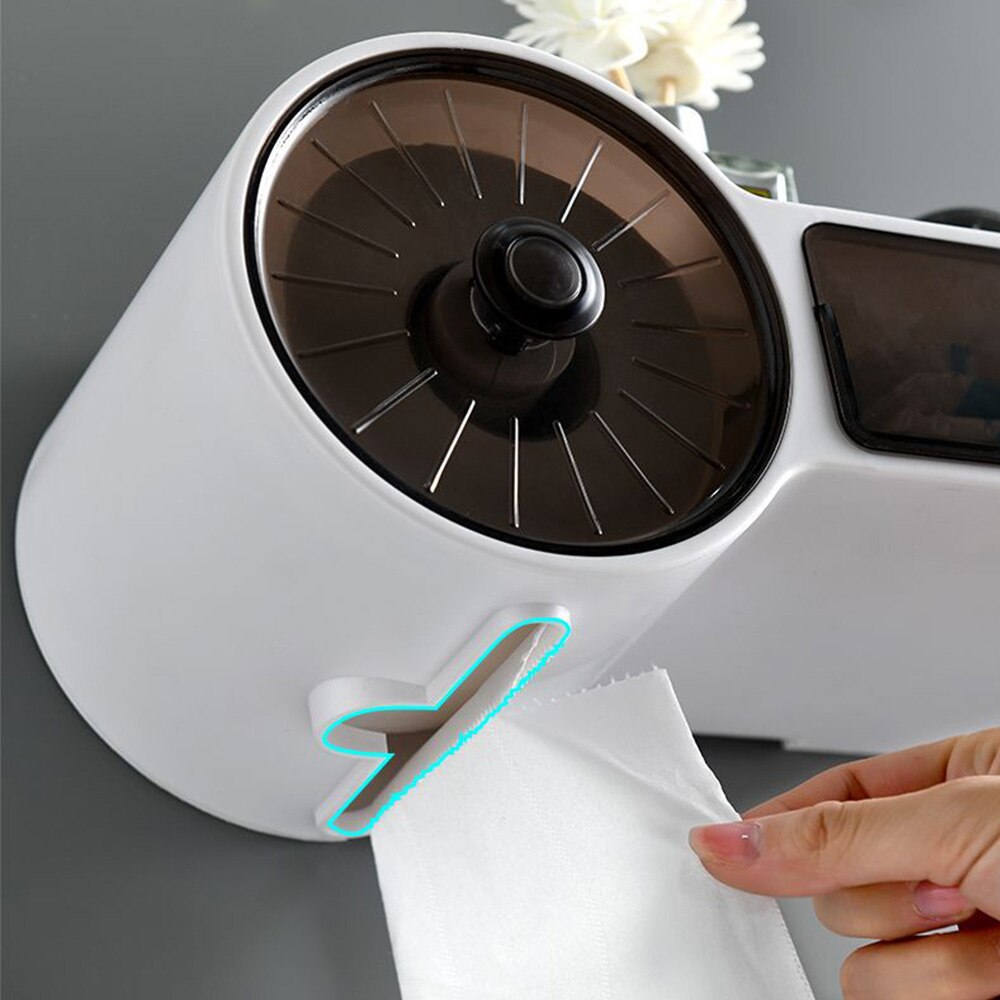 Wall Mounted Roll Paper Storage Box Free Punching Bathroom Toilet Paper Holder Paper Toilet Dispenser Roll Paper Storage Box