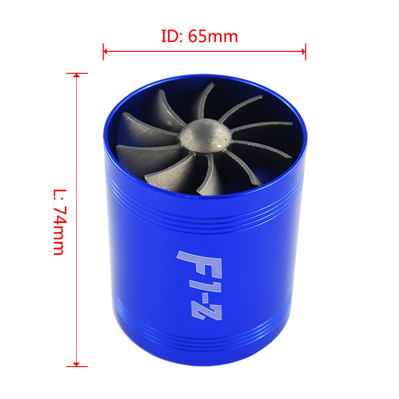 Auto Doppel Dual Turbo Luft Aufnahme Turbine Gas Treibstoff Sparer Fan Turbo Kompressor Turbine passen für Luft Aufnahme Schlauch Durchmesser 65-74mm
