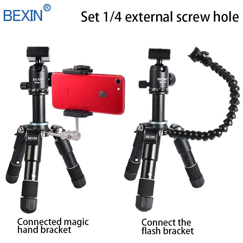 BEXIN Travel flexible portable lightweight camera desktop Tabletop mini ball head tripod phone stand holder mount for DSLR SLR