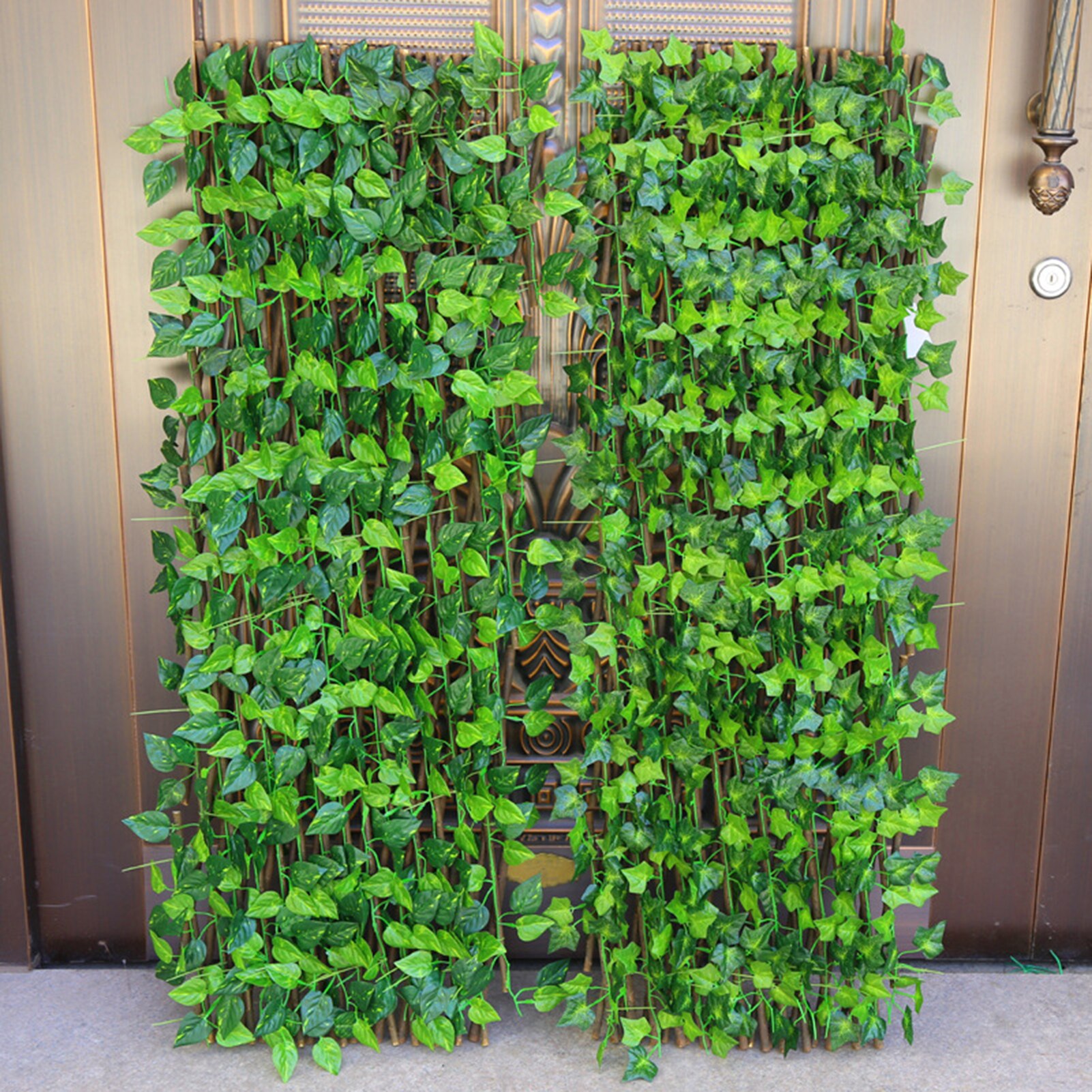 Expandable Artificial Privacy Fence Screen Hedges Fence Faux Plants Leaf Decoration For Outdoor Balcony Garden Decor 180*20cm