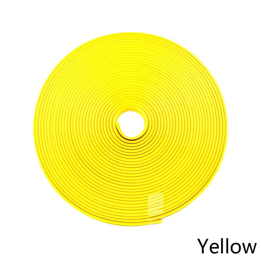 Protector de llantas para coches, moldura de goma para vehículos, tira de decoración de 8m el rollo: 8m Yellow