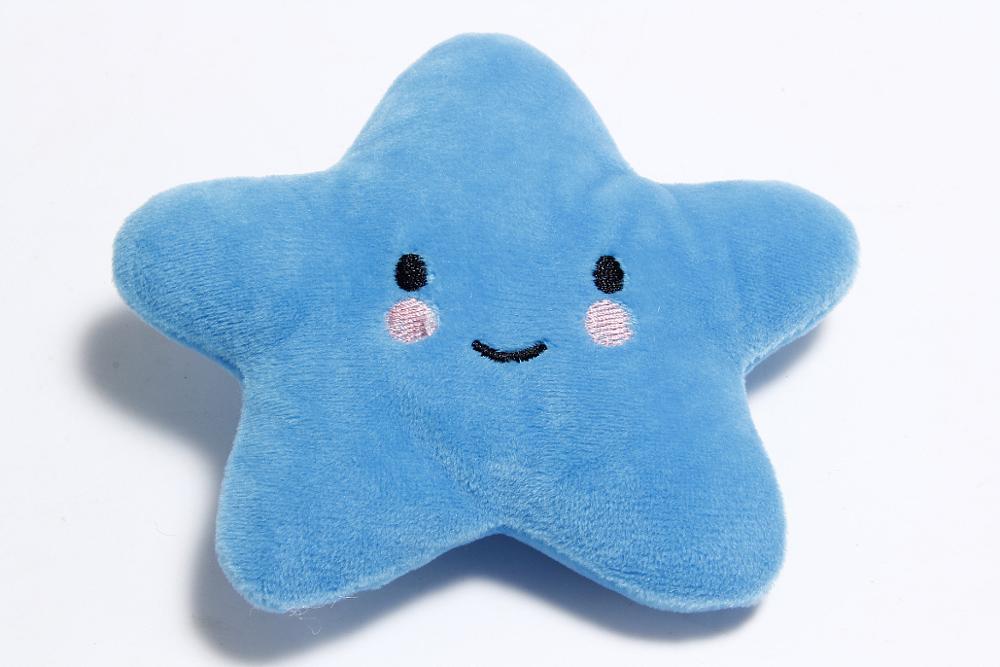 1pc Sounding Welpen Hund Kauen Spielzeug Obst Gemüse Huhn Trommel Knochen Squeak Spielzeug für Katze Haustiere Plüsch Rot Pfeffer aubergine Rettich: blue star