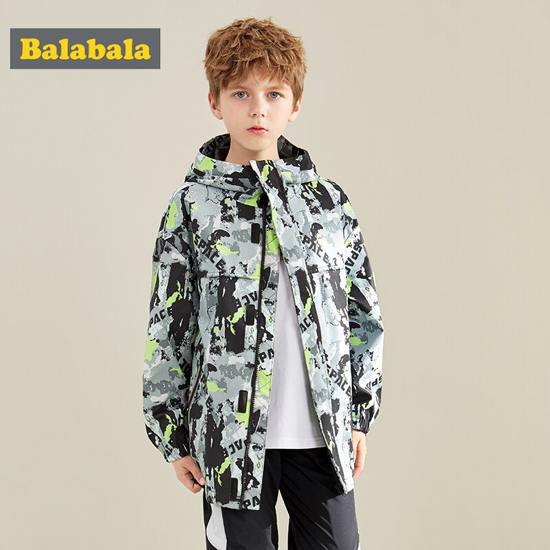 Balabala, chaqueta para niños, top , nueva, informal, suelta, de manga larga, con capucha, Camuflaje, chaqueta de con personalidad