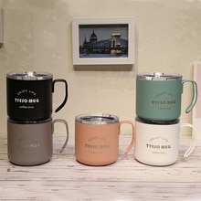 Baispo rustfrit stål kaffekrus med låg amerikansk stil te mælkekop anti-fald rejse krus termisk isolering kaffe tegning