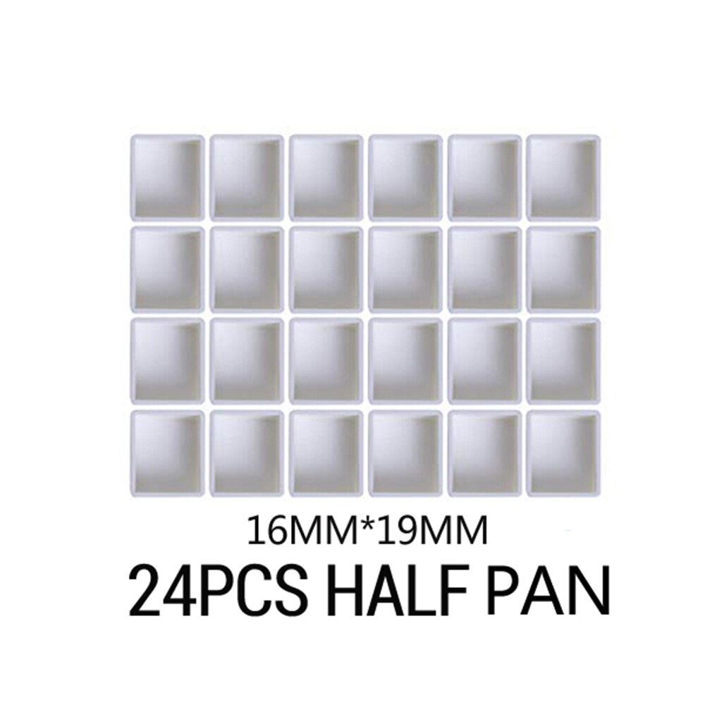 6/12/24/36/48pcs Empty Full/Half Pan Paint Plastic Watercolor Paint Grid Half Pans Artists Palette Art Supplies: Half Pan 2ml 24pcs
