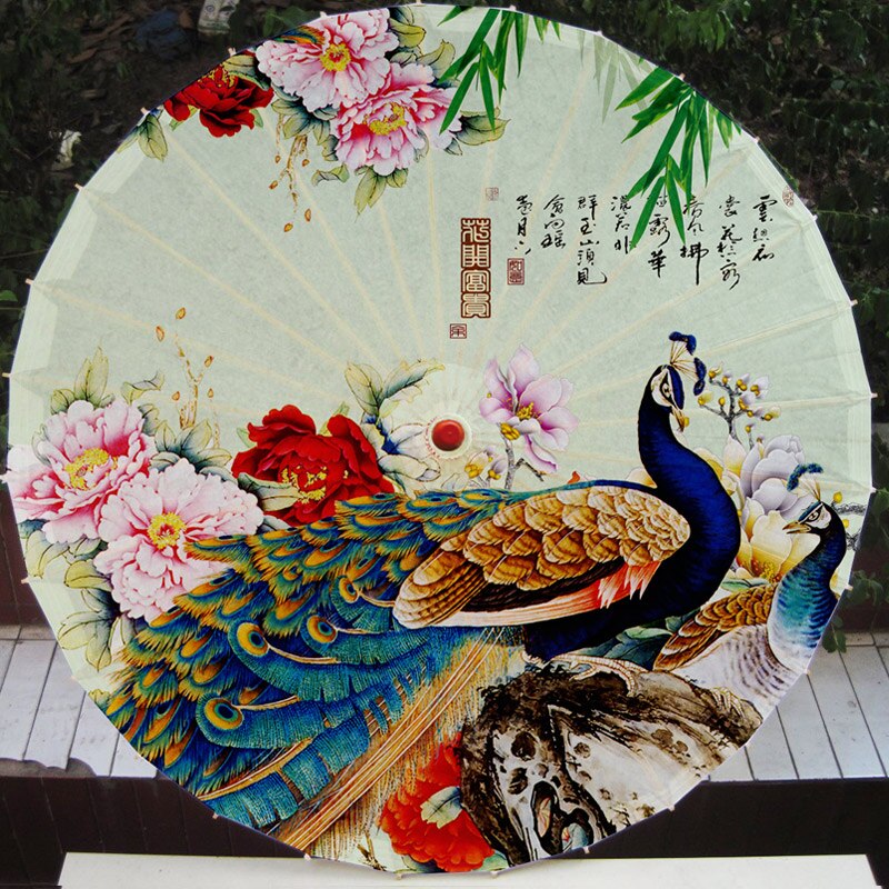 Bridal Umbrellas Wedding Floral Umbrella for Women Cosplay Oil Paper Parasol Women Photo Props Wedding Ornament: 8