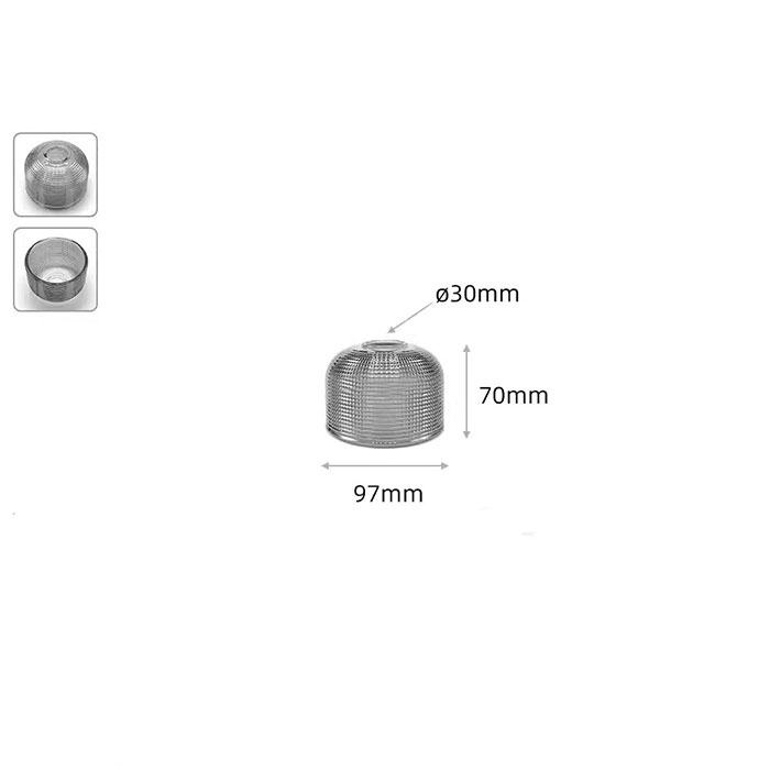 Clear Frost 30mm opening E14 Glass Lamp Shades Replacement,Green Amber 3cm Hole Glass Lampshade Cover for E12 Candle Wall Lights: DARK GRAY