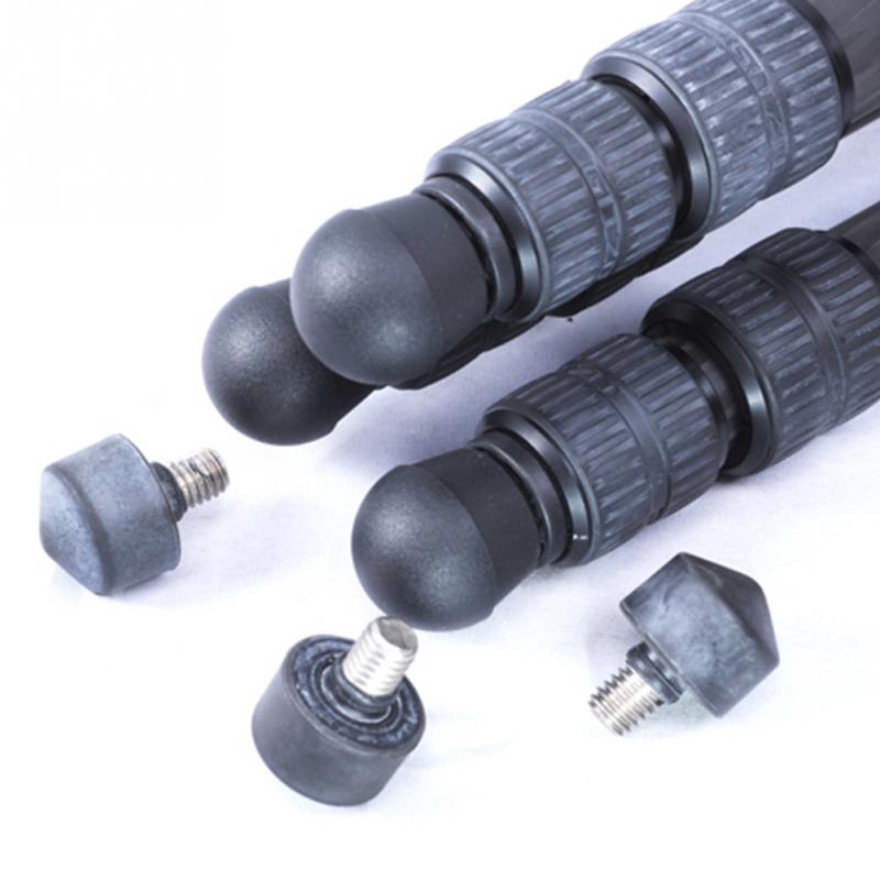 3 sæt stativ skridsikker rustfrit stål kamera stativ spike monopod med låg fod skrue mount holdbar til gitzo  ct1531 2531
