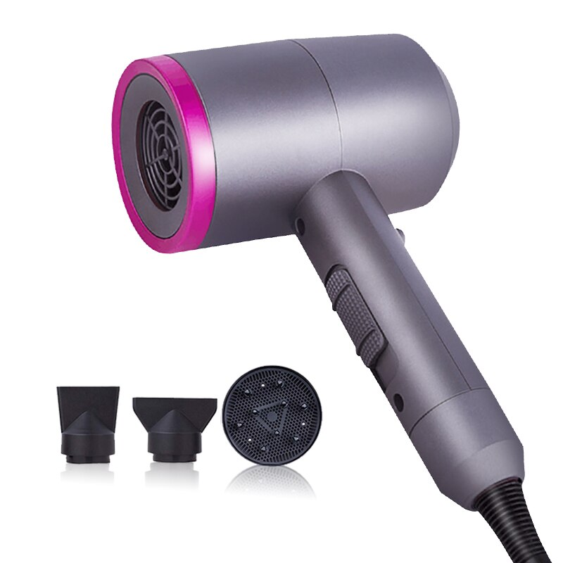 Professionele 1100W Haardroger Ionische Föhn Met Diffuser Kam Föhn Warme En Koude Wind Air Brush Haar droger: Grey-with box / Au