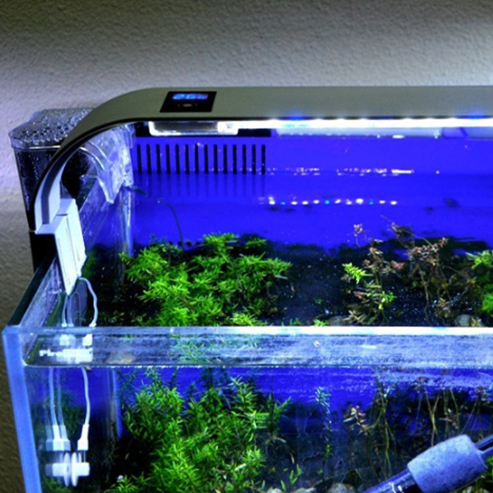 Iluminación LED para acuario con pantalla táctil, lámpara de pecera, iluminación de plantas acuáticas, impermeable, Clip-on, 15W
