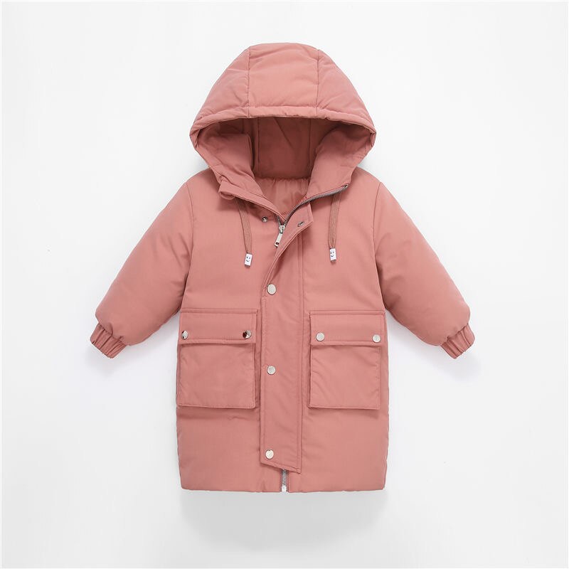 4-10 jahre freundlicher Unten Jacke Winter Mädchen Junge 90% Weiße Ente Unten Mäntel Mit Kapuze draussen Verdicken Warme Lange schnee Tragen freundlicher Jacken: Rosa / 150cm