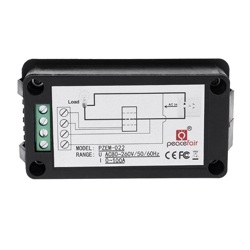 Ac 100a 6 i 1 digital strøm energiovervåkning spenningsstrøm kwh watt meter  ac 80 ~ 260v 110v 220v med delt ct