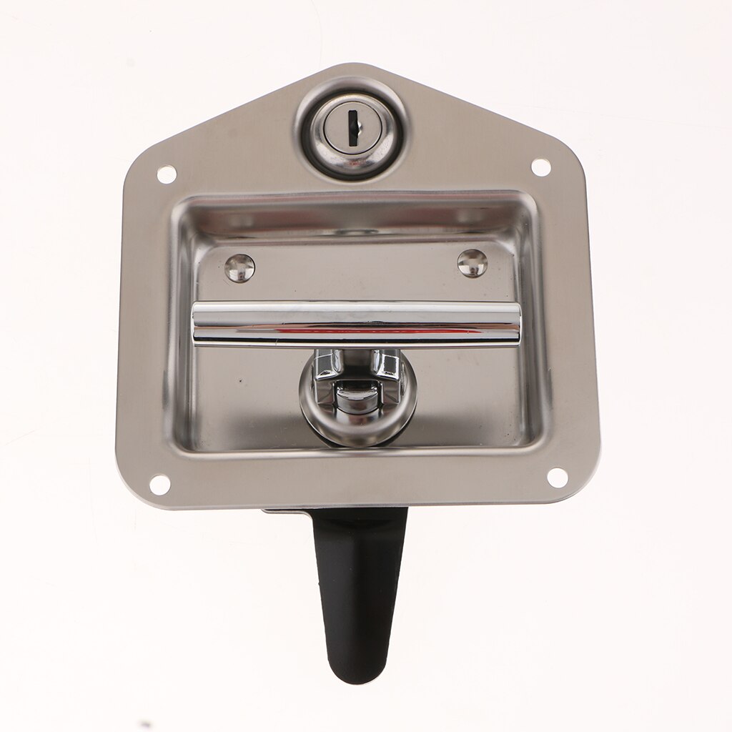 Trailer Door Latch T-Handle Lock with Keys Stainless Steel Camper RV Truck Toolbox Car Paddle Handle