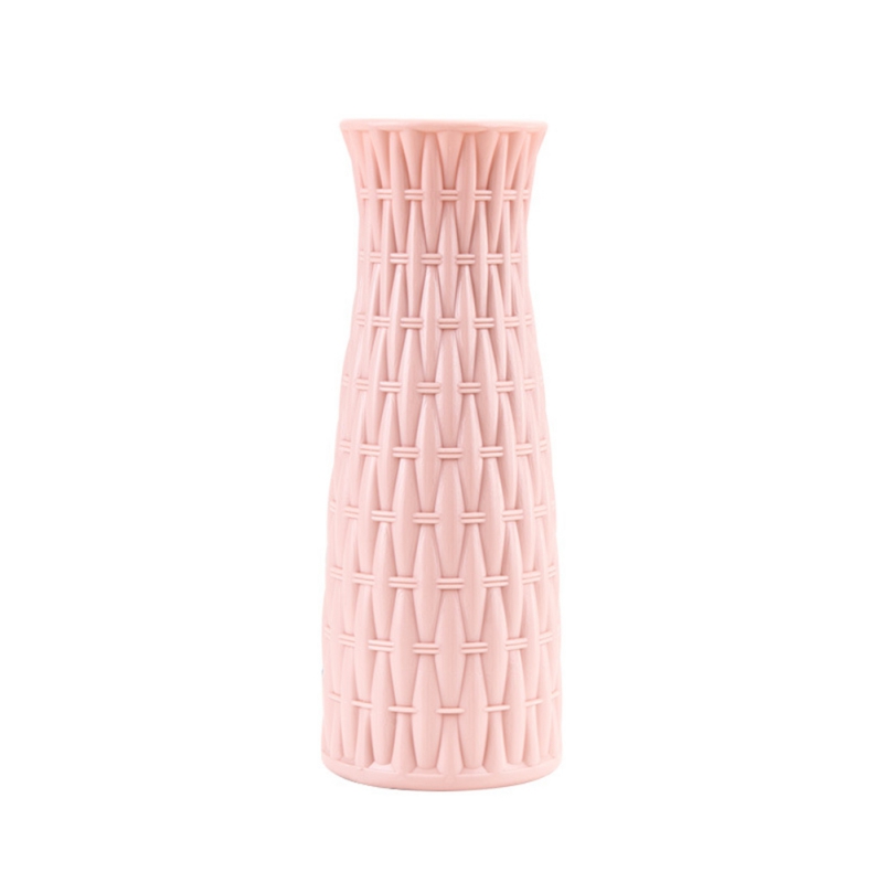 Vase à fleurs plastique rotin rose blanc | 1 pièce, Imitation céramique rose blanc, panier à fleurs, décoration de maison, décoration nordique: B