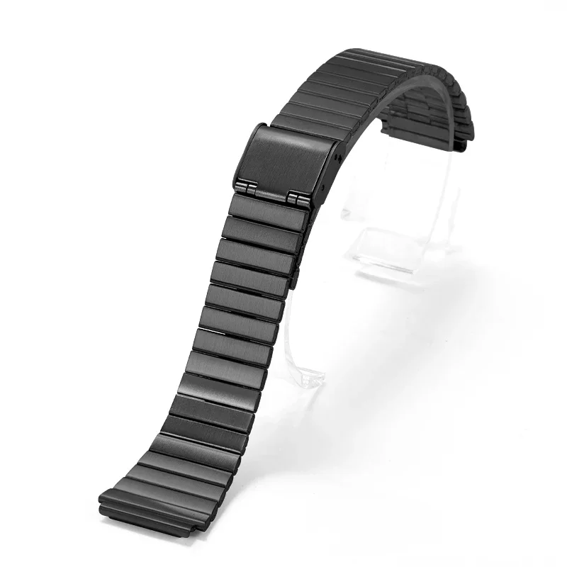 Correa de reloj de acero inoxidable para Casio SGW400 F91W F84 F105/108/A158/168 AE1200/1300, correa de reloj de Metal Vintage, pulsera para hombres y mujeres: Blanco de la plata / 20 mm