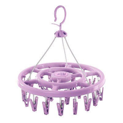 Multi-clips en plastique Portable salles de bains en tissu cintre avec Clips détachables pince à linge cintres chaussettes sous-vêtements séchage: 24Clips Purple