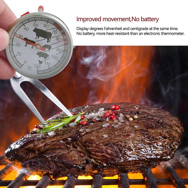 Stainless Steel Probe Type Thermometer Household Kitchen Beef Barbecue Cooking Tools Gauge Meat Gadgets