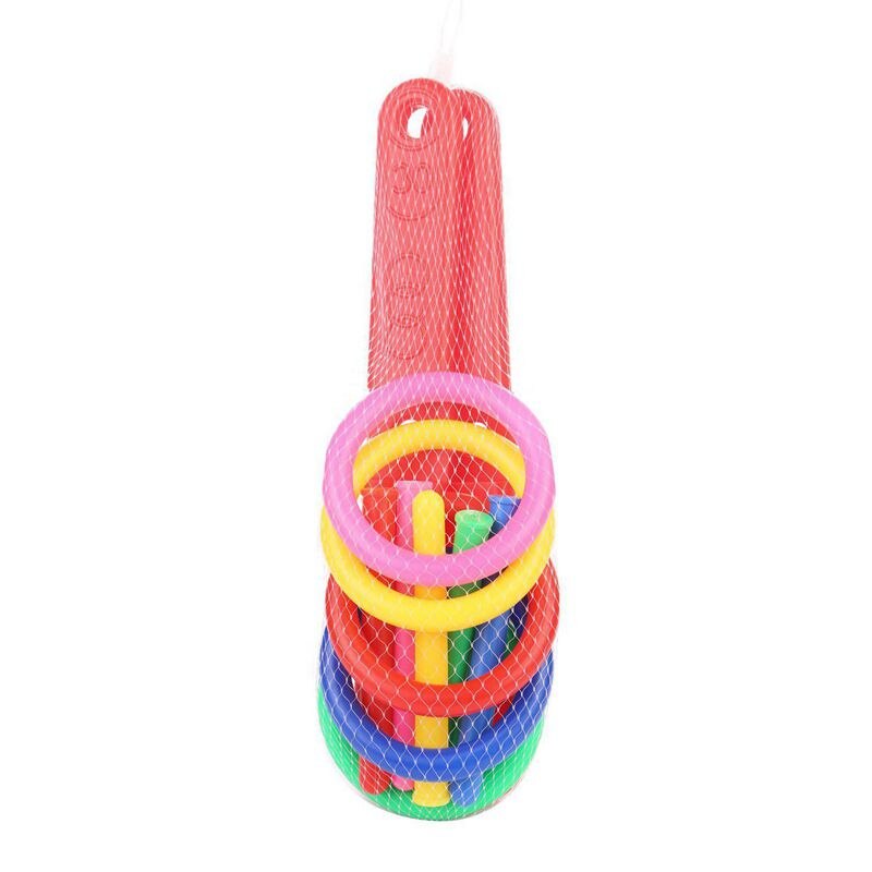 Ring Toss Game Quoits Hoopla Set Quiots Pegs Rope Target Kids Garden Party