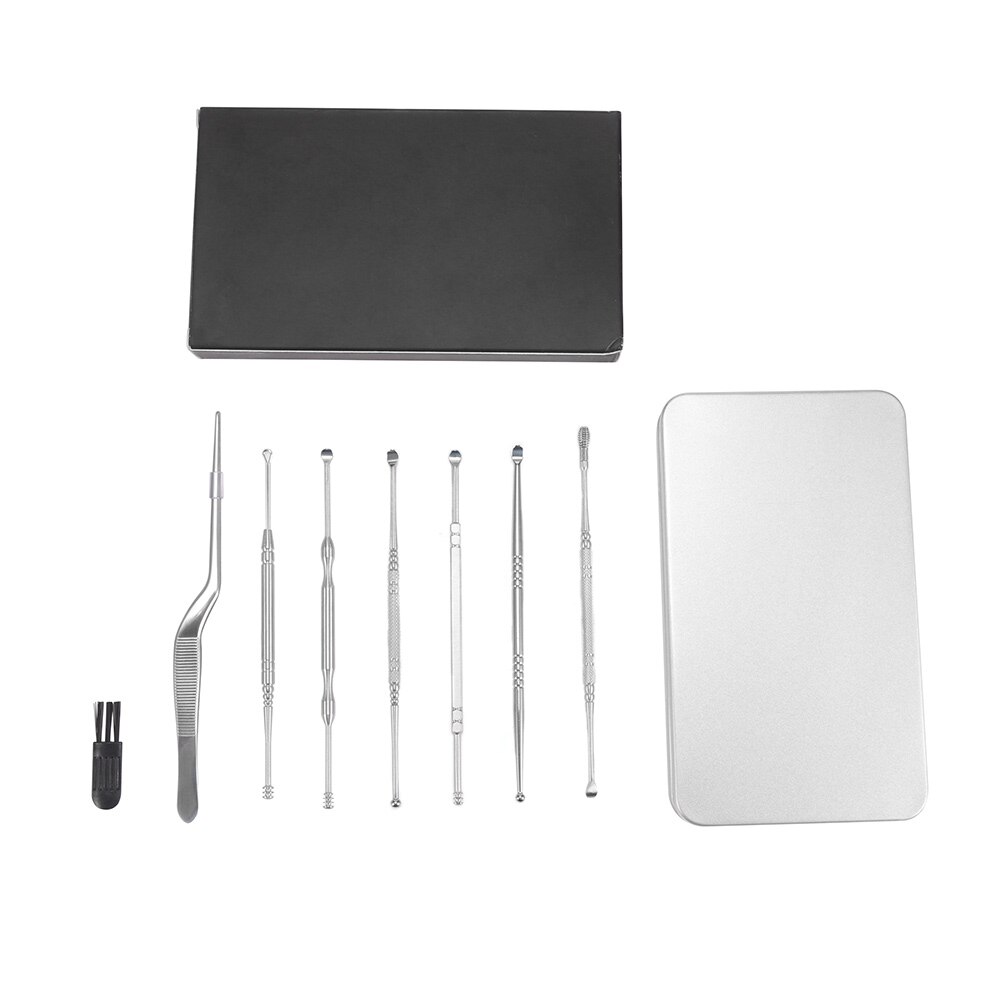 7 Stks/set Ear Wax Pickers Rvs Earpick Wax Remover Oor Pick Schoner Oor Schoner Lepel Care Ear Clean Tool