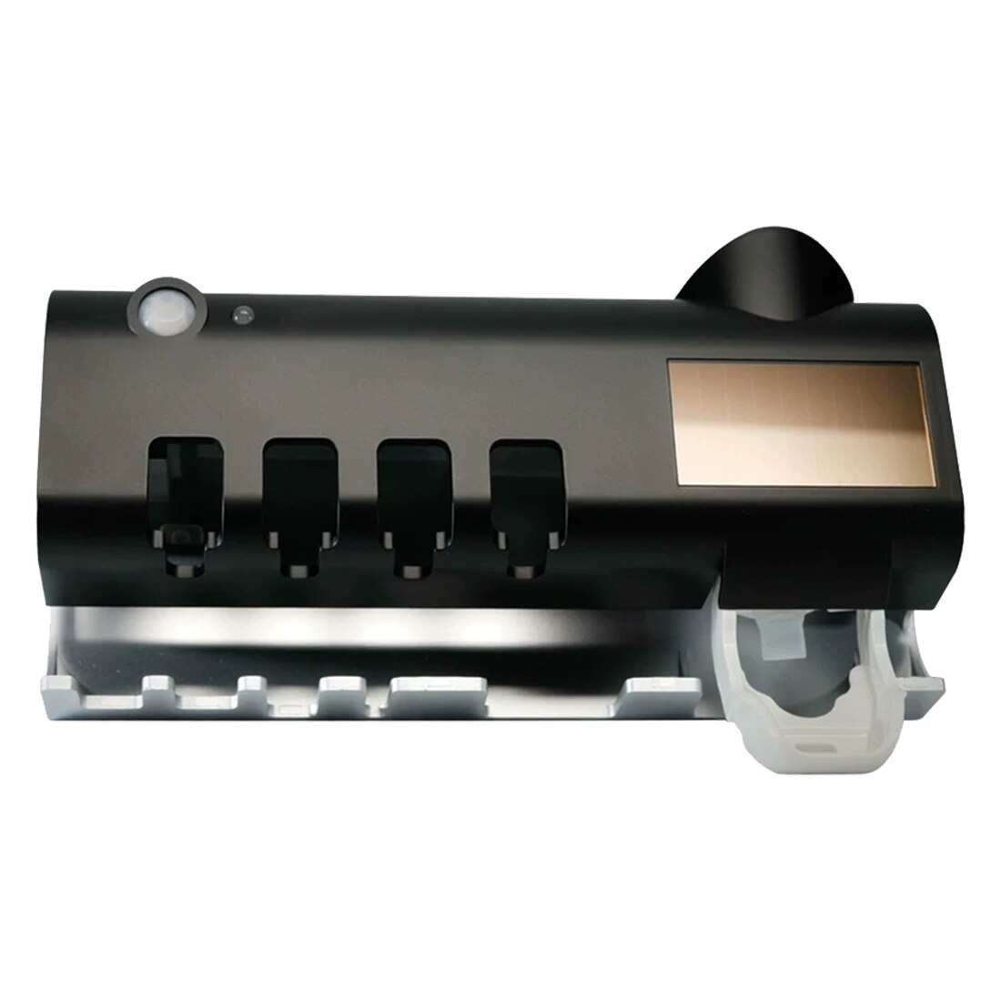 Porta spazzolino antibatterico a energia solare sterilizzatore distributore automatico di dentifricio spremiagrumi accessori per il bagno: nero