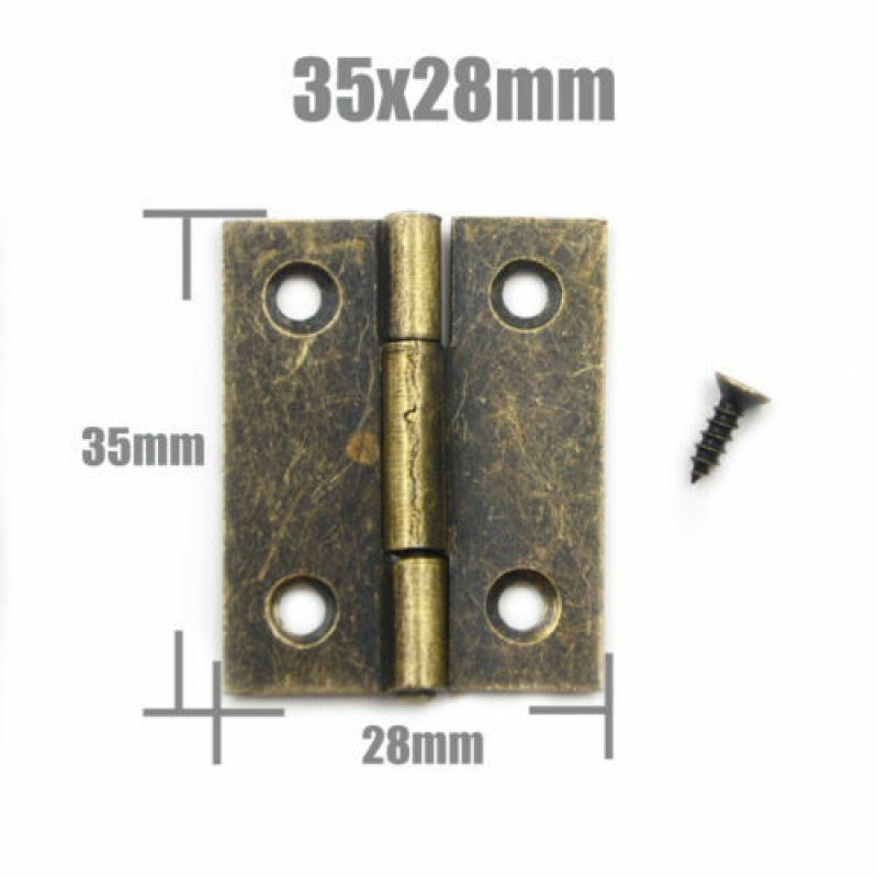 10 Stück Metallscharnier für Haus Miniatur Schrank Möbelbeschlag Home Hardware Mini verlängert Antik Messing Bronze Schmuck: Helle Rot