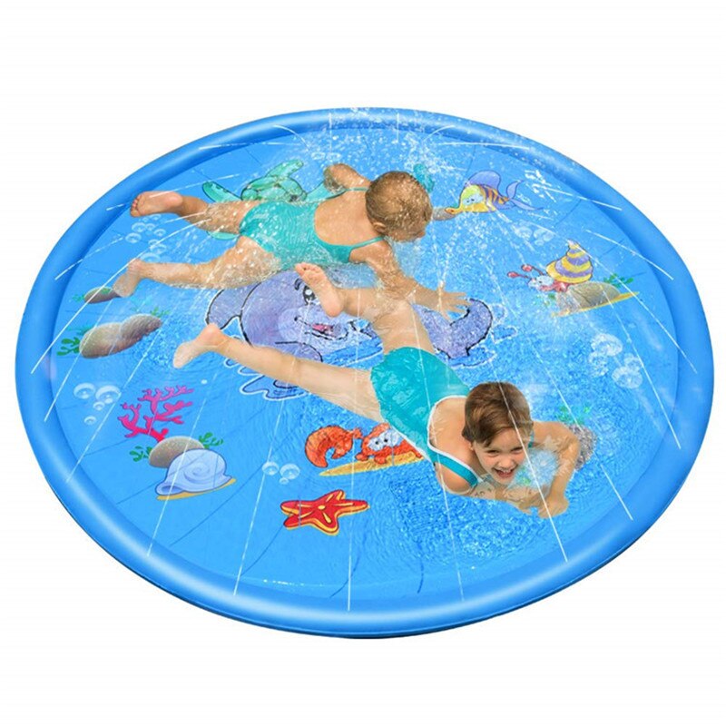 170cm Outdoor Rasen Strand Meer Tier Aufblasbare Wasser Spray Kinder Sprinkler Spielen Pad Matte Wasser Spiele Strand Matte Kissen spielzeug