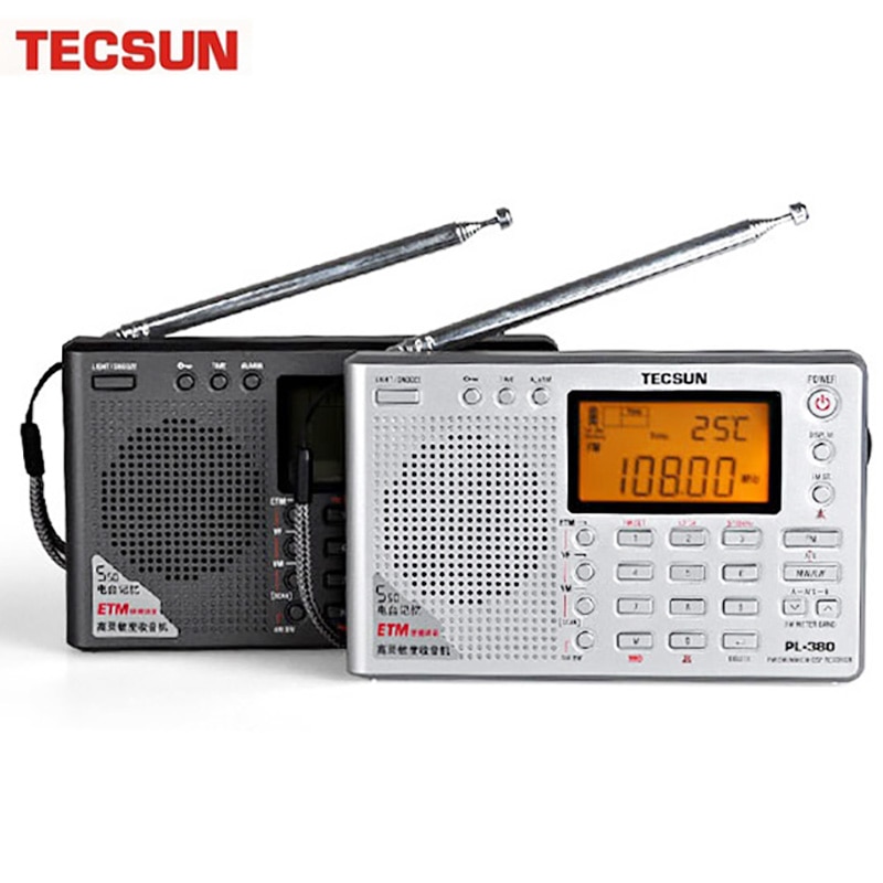 Tecsun pl -380 dsp pll fm mw sw lw digital stereo radio världsbandsmottagare radio bärbar fullband stereo liten radio