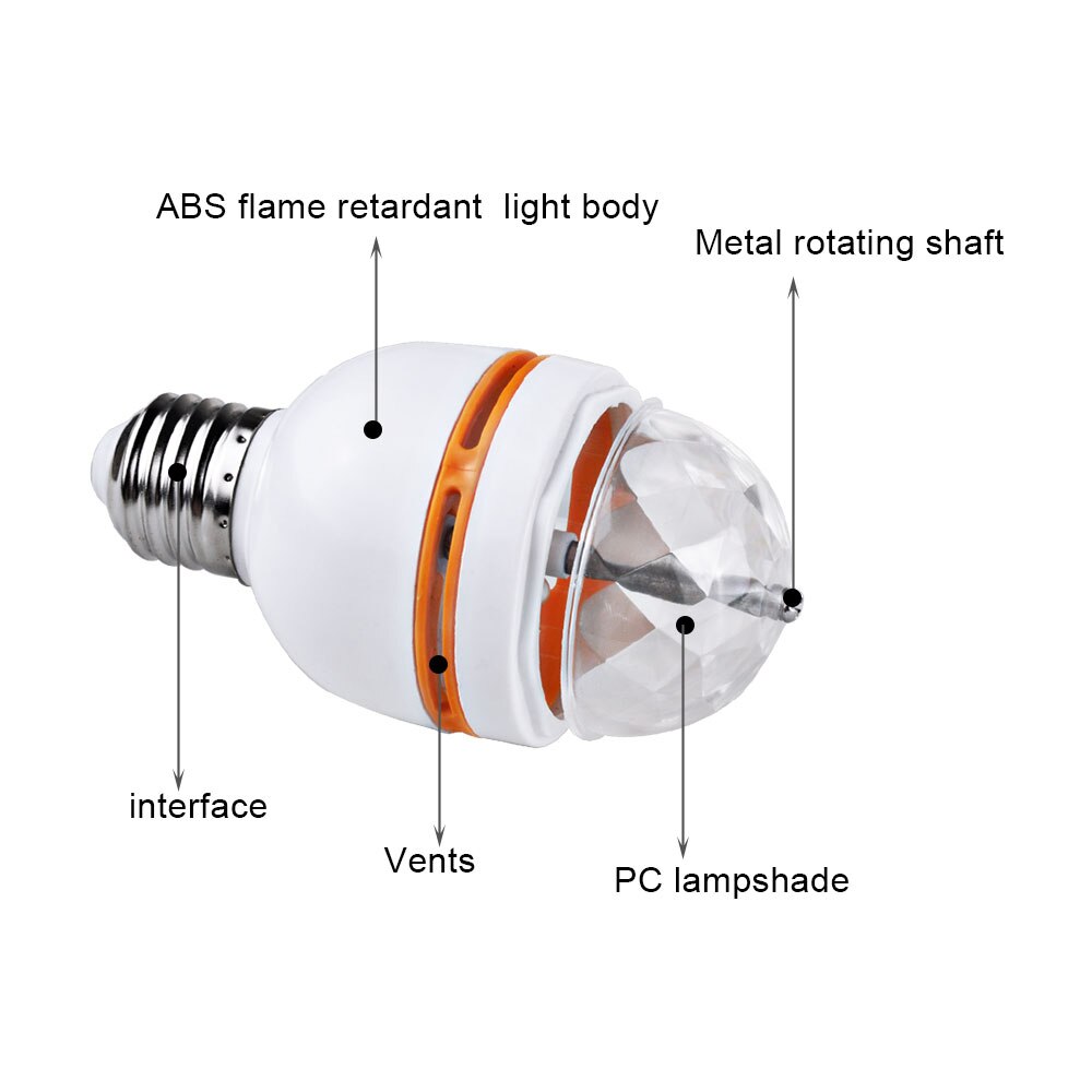 E27 3W AC90-260V Bunte Auto rotierend RGB LED-lampe Bühne Licht Disko DJ Party Lampe Lampe für Bar KTV Beleuchtung