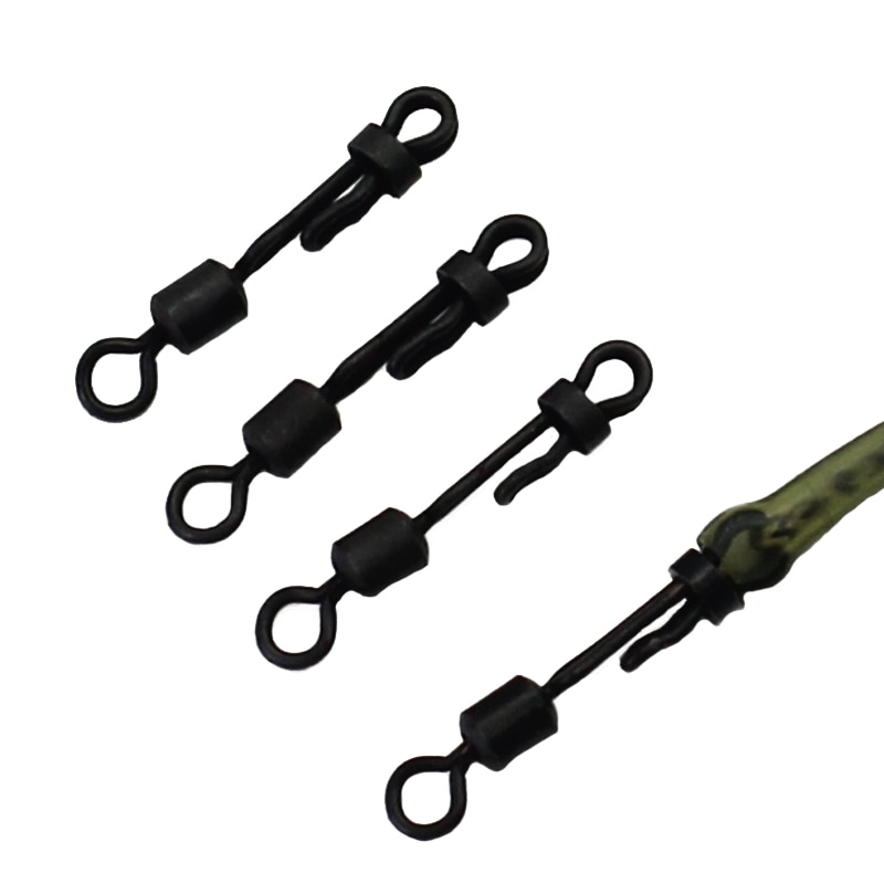 10 Stuks Karpervissen Accessoires Clam Lock Quick Change Wartels Met 8 Woord Rolling Ring Connector Voor Karper Rig Visgerei accessoires